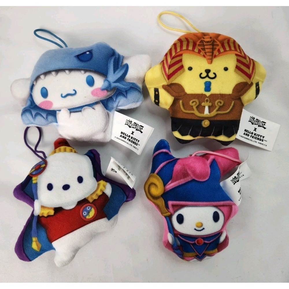 McDonald's Happy Meal Toys Bundle Yu-Gi-Oh x Hello Kitty Plush 4